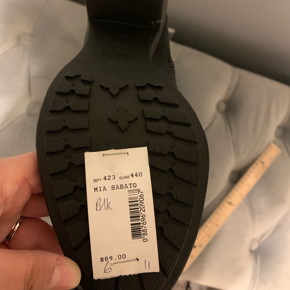 Black tall heeled boots brand new